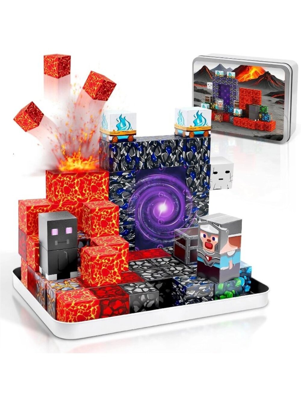 70PCS Magnetic Building Blocks Travel Toys (Lava Portal)